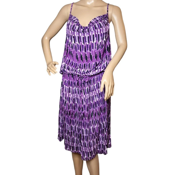 Lane Bryant Jersey Knit Purple Drawstring Waist Sleeveless Dress Size 18/20 2X - Picture 1 of 10